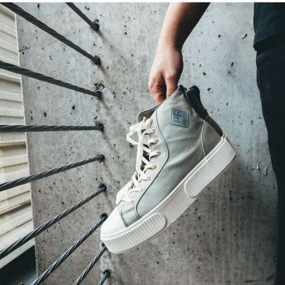 PF Flyers Allston high top retro women’s sneaker green Canvas 7 - Picture 1 of 16